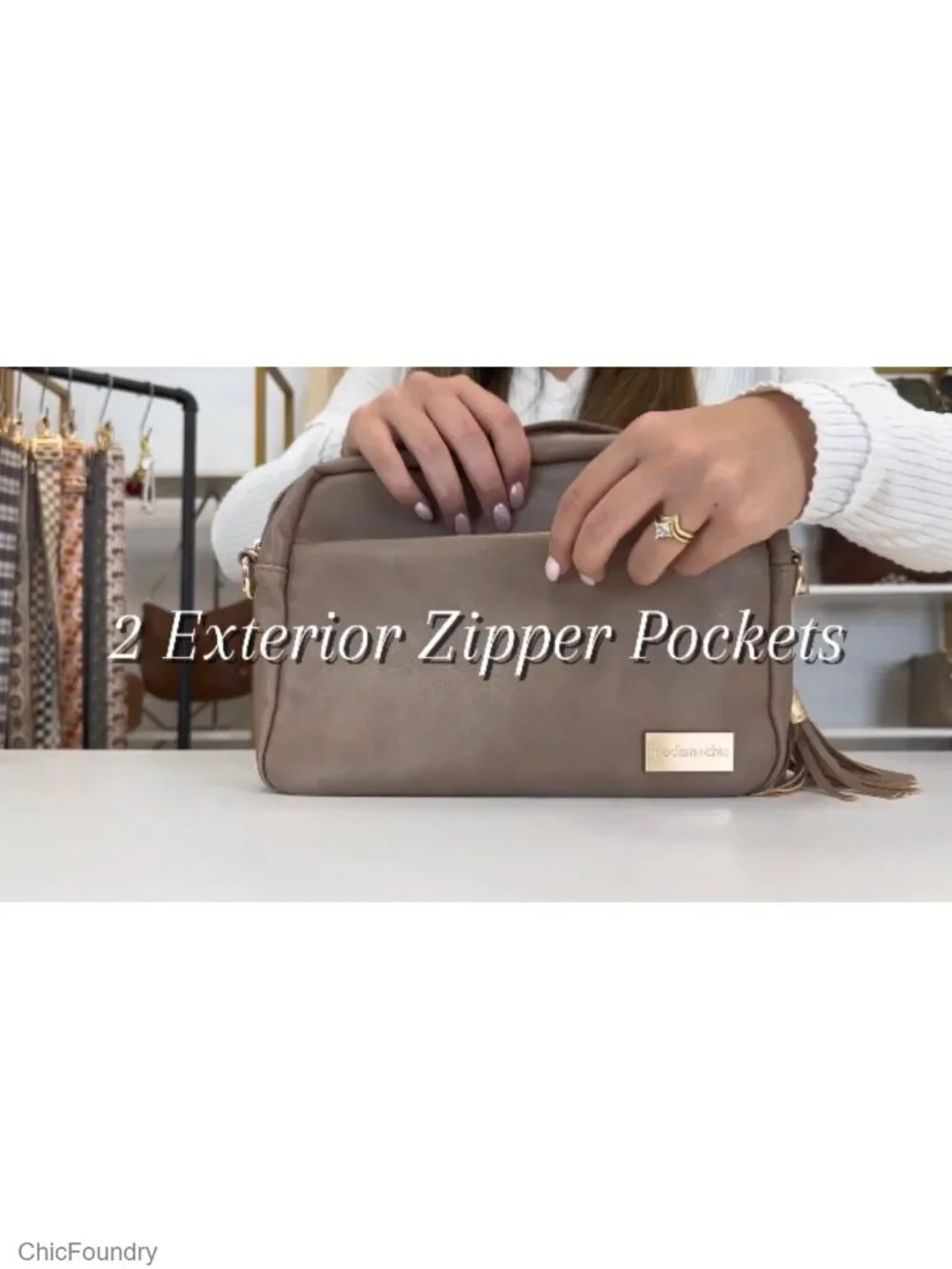 Vegan Leather Crossbody Purse with Matching Wallet Adjustable Strap